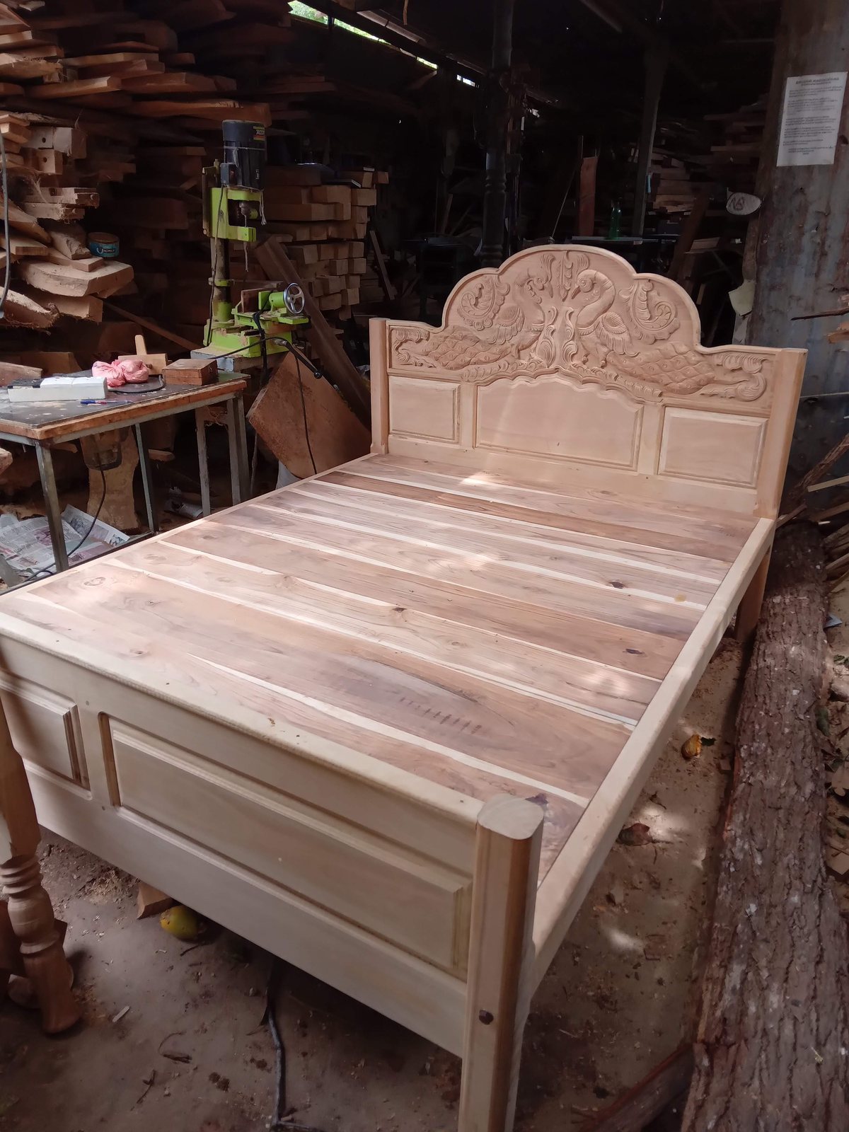 Front view of handcrafted solid timber storage cabinet