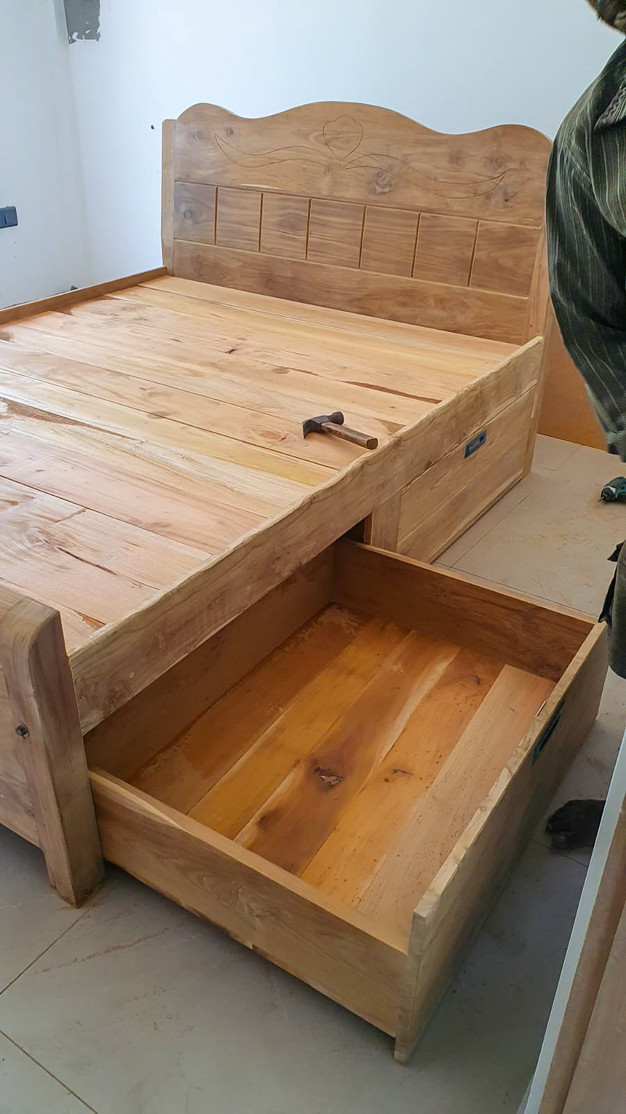 Bespoke solid wood furniture unit with traditional craftsmanship