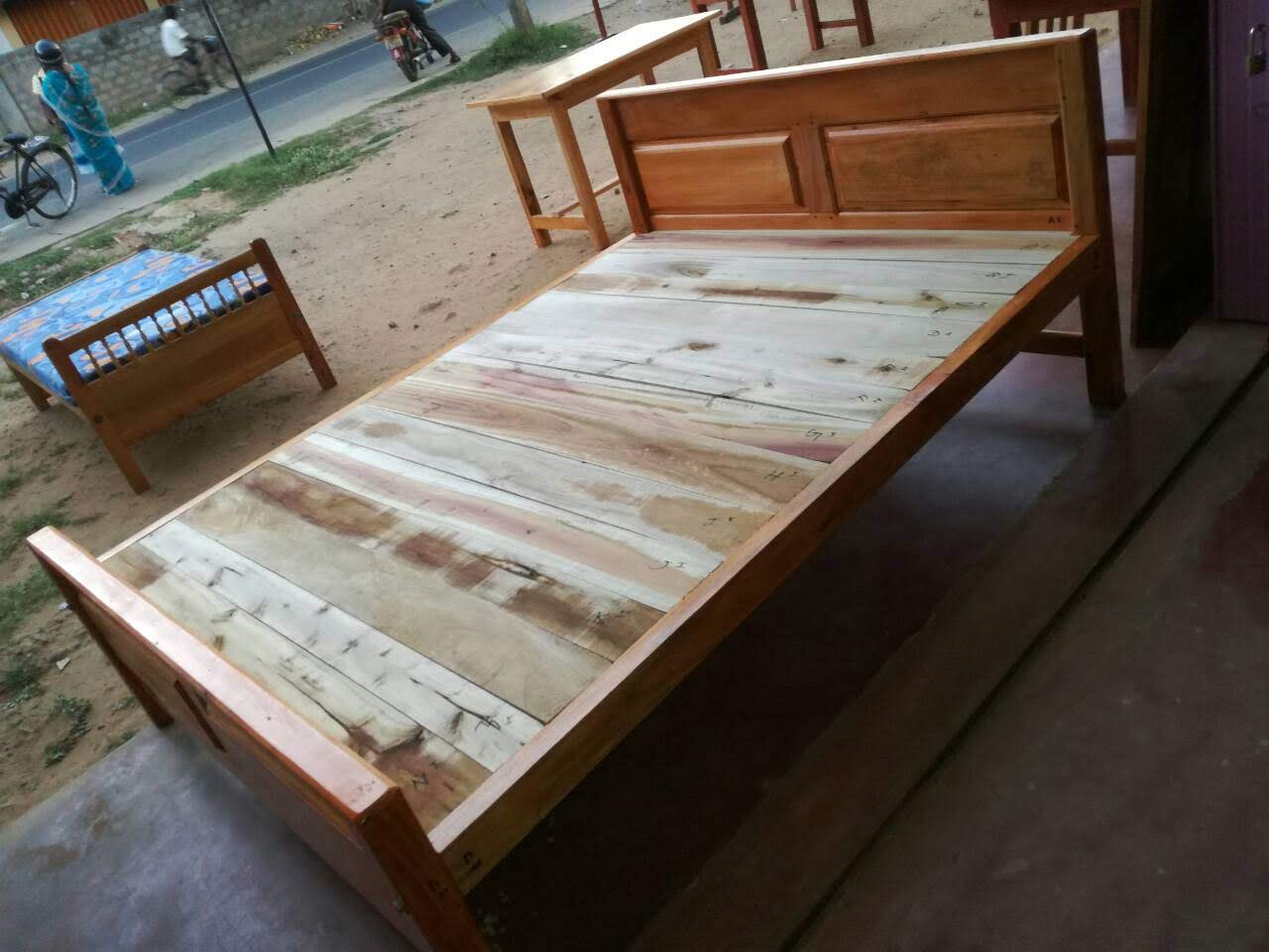 Custom timber open display shelving unit
